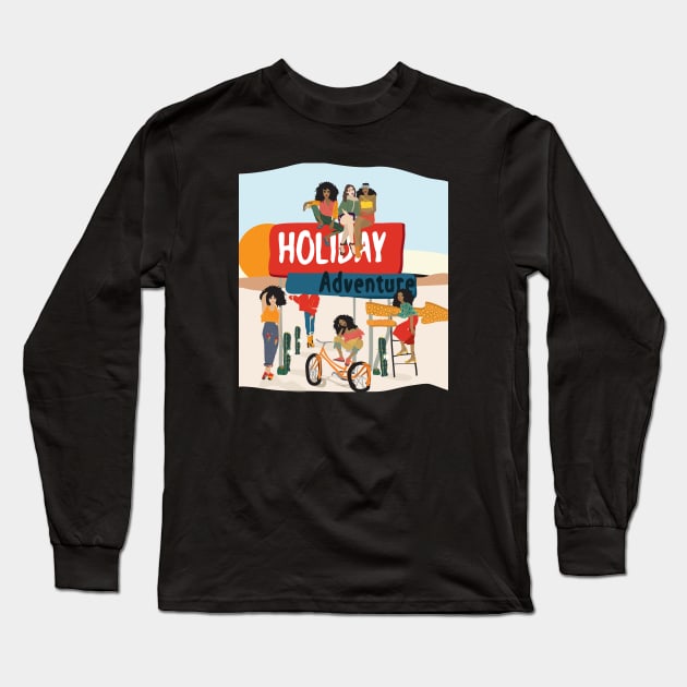 Holiday Adventure Long Sleeve T-Shirt by phathudesigns 